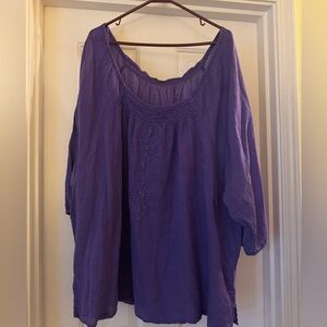 Purple Embroidered Blouse